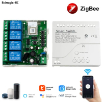ZigBee Relay Module Wireless APP Remote Control 1/2/4CH Smart Switch Vioce Alexa Google Home Need Tuya Smart Hub Gateway Bridge