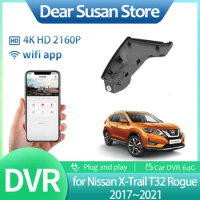 4K Car Video DVR for Nissan X-Trail T32 Rogue e-Power 2017~2021 2018 Driving Recorder Camera Night Vision Monitor HD Accessories