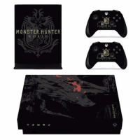 For Monster Hunter World Skin Sticker Decal For Microsoft Xbox One X Console and 2 Controllers For Xbox One X Skin Sticker Vinyl