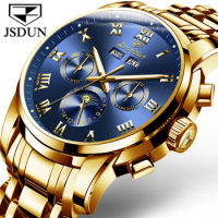 JSDUN 8718 Mechanical Business Watch Gift Stainless Steel Watchband Round-dial