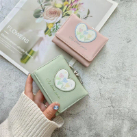 Dompet Korea Pendek, untuk Wanita, Boleh Dilipat, Berbilang Kad, Sesuai untuk Pelajar, Dompet, Bahar