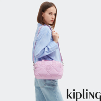 【KIPLING官方旗艦館】夢幻優雅粉紫中型圓筒手提肩背兩用包-BINA M