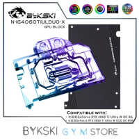 Bykski RTX 4060Ti Watercooler GPU Water Block For Colorful RTX4060 Ti Ultra Radiator 5V/12V RRGB SYNC N-IG4060TIULDUO-X