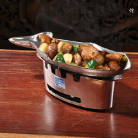 泰國小魚形狀碳燒干鍋泰式餐廳廚房餐具創意火鍋個性魚盤海鮮盤子