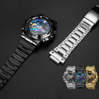 16mm Solid fine steel watch band for Casio Watch G-Shock small steel gun GM110 series stainless steel strap wristband Bracelet