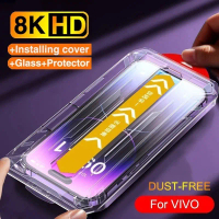Pelindung Skrin Kaca Bajaan, Auto-Habuk Satu Klik Pemasangan, Serasi dengan VIVO Y17, Y15, Y12, Y21S