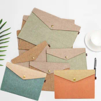 Students Simple Portable Organizer Paper Holder File Folder Document Bag Canvas Felt File Briefcase