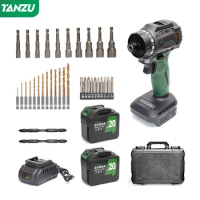 Tanzu 21V 80NM Brushless Impact Driver Motor Cordless With Lithium Battery Self-locking Collet Power Tool Set​ Electric Drill