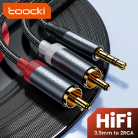 Toocki RCA Audio Cable 3.5mm Male to 2RCA Splitter Aux Cable 2RCA Speaker Cord For TV PC Amplifiers DVD Laptop MP3 Extender Wire