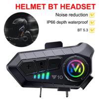 Bluetooth Helmet Headset Wireless Hands-free Call Phone Kit Motorcycle Waterproof Earphone MP3 Music Player Speaker for 2 Rider