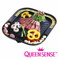 韓國製 QUEENSENSE 方形不沾排油烘蛋烤盤 33×30cm 瓦斯爐 卡式爐 適用 韓式烤肉盤 韓式燒肉 韓式烤盤