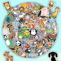Cartoon Sticker Collection 100 Pcs Cartoon Doodle Stickers Vibrant Adhesive Decals for Luggage Phone Cases Scooters Kids Reward