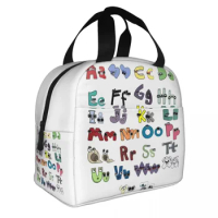 Villain Letter Abc Insulated Lunch Bag Matching Evil Alphabet Lore Lunch Container Cooler Bag Tote Lunch Box Travel Food Bag