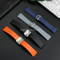 Fluorine rubber bracelet for Cartier quick release watch strap for men WSSA0009 new Santos fluororubber watchband 21mm wristband