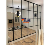 Panel Kayu Cermin Dinding Ukuran 1CM X 2CM Tinggi 2 Meter / List Profil Kayu Dekorasi Cermin Dinding