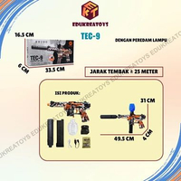 Tembakan water beads Tec-9 elektrik otomatis mainan anak Peredam Lampu