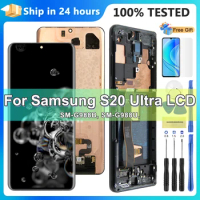 Super AMOLED S20 Ultra Screen Display, for Samsung Galaxy S20 Ultra 5G G988 G988U Lcd Display Touch Screen Digitizer with Frame