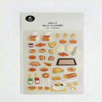 【德德小品集】JR 韓國限定貼紙 烘焙紡 1177(吐司 麵包 果醬 香檳 三明治 肉桂 餅乾 漢堡 可頌)