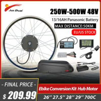 500W Powerful Ebike Kit Conversion with Battery 16AH Panasonic Conversion Kit Electric Bike 20'' 24'' 26'' 700C 29'' Hub Motor