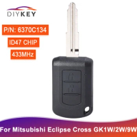 DIYKEY Remote Head Key Fob 2 Button 6370C134 For Mitsubishi Eclipse Cross GK1W/2W/9W 2017 2018 2019 2020 434MHz With ID47 Chip