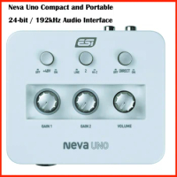 ESI Neva Uno Compact and Portable Audio Interface USB Sound Card With Mic Preamp Support WDM ASIO 2.0 CoreAudio