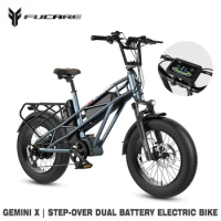 750W Double Battery Powerful Electric Bicycle FUCARE 48V 30Ah 31MPH 20 inch Fatbike Electric Mountain Bike For Adult