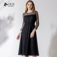 【IRIS 艾莉詩】網紗透視光澤禮服洋裝-2色(36661)