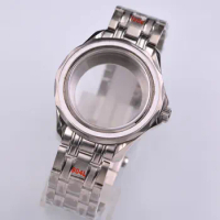 41mm Watch Case Sapphire glass FIT Seiko NH34 NH35 NH36 PT5000 ETA2824 2836 Miyota 8205 8215 ST1612 Movement Steel Bracelet
