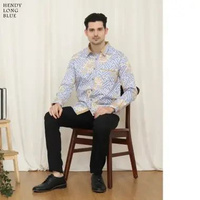 Evercloth Hendy Kemeja Batik Pria Lengan Pendek Hem Batik Cowok Baju Batik Laki-Laki Slim Fit Batik 