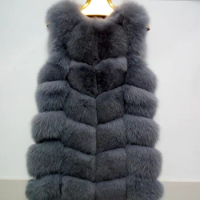 import of fox fur vest Coat for Women New winter Real fur coat women fashion coat wholesale high-end Women Coats HL520