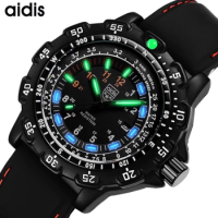 Addies Dive Men Fashion Casual Watch Calendar Display 50m Waterproof Tube Luminous Watch Orange Dial Rotating Bezel Quartz Watch