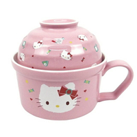 小禮堂 Hello Kitty 陶瓷單耳泡麵碗 700ml (粉大臉款)