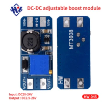 5pcs/lot ajustable DC power boost module 2a booster board MicroUSB high-power amplifier template power supply car/power bank/usb