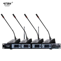 AT-5400 UHF 4 Channels Wireless Conference Microphone System Professional Adjustable Gooseneck Conference Microphone For Speech