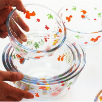 ins可愛動物耐熱玻璃碗可微波烤箱蒸鍋用透明高硼玻璃沙拉碗湯碗