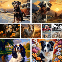 Animal Pet Dog Paint By Number 20x30 Acrylic Paint Stickers &amp; Posters Crafts Kits For Adults Wall Decor Mother's Gift 2023 HOT