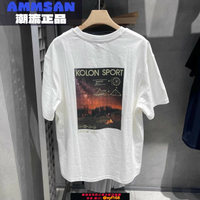 {保固一年 可打統編}25款可隆KOLON SPORT CAMP系列男款印花寬松羅紋領短袖T恤LURT4MT