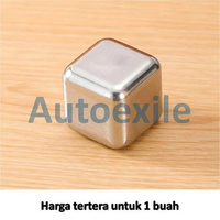 Es Batu Stainless Steel 304 Anti Cair Bisa Pakai Ulang Pendingin Minuman Ice Cube Reusable Food Grad