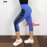 Legging Pendek 7/8 Polos/Legging Olahraga Wanita/Legging Kolaborasi Jaring Tile Outdoor