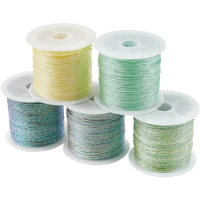 5rolls 40m 0.6mm Craft Beading Thread 6-Ply Polyester Kumihimo Macrame String Chinese Knotting Cord for Friendship Bracelet