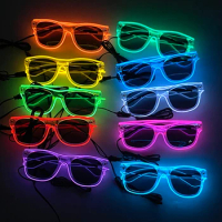 EL Wire Cyberpunk Glasses For Cosplay Led Sunglasses Halloween Christmas gift Decoration Glowing Neon Glasses dance show props