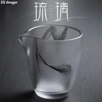Ink Colored Glaze Justice Cup - Harmony Glass Large Heat-resistant Japanese Tea Dispenser Chahai Tea Sea Fair Cup Tea Set