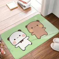 Bubu and Dudu Anime Non-slip Doormat Bath Mat Green Grass Hallway Carpet Entrance Door Rug Indoor Decorative