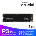美光 Micron Crucial P3 1TB NVMe PCIe M.2 SSD 固態硬碟，M.2 (2280)，500GB/1TB/2TB/4TB 可選