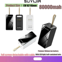 Actual Capacity 80000mah Outdoor Large Capacity Fast Charging Mobile Power Supply Is Suitable for Mobile Phones with LED Lights