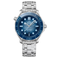 Omega 歐米茄 75周年紀念錶 Summer Blue 海馬/42MM 鏈帶