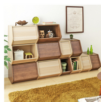 愛麗思IRIS 帶蓋環保木質收納櫃組合櫃簡易書櫃置物櫃