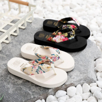 Selipar Tali Satin Bohemian, Sandal Pantai Tumit Baji, Untuk Wanita dan Lelaki, Selipar Thong Luaran
