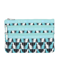 【Lesportsac】三層拉鍊化妝包 收納包 送禮 禮物(鏡中貓影)