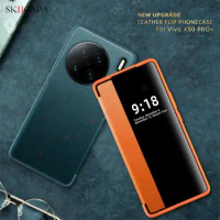 View Window Leather Phone Case For VIVO X90 Pro Plus Full Protection Cover For vivo X80 X70 S16 Pro Phone Shockproof Flip Cover